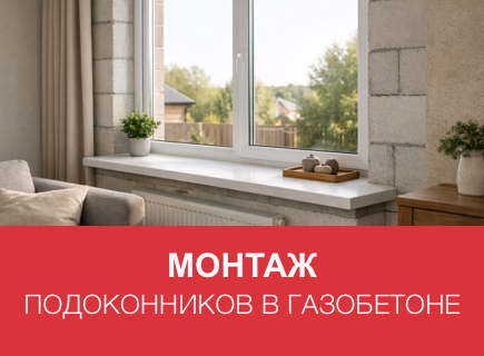 Выбор и монтаж подоконников в газобетонных домах в Петрозаводске